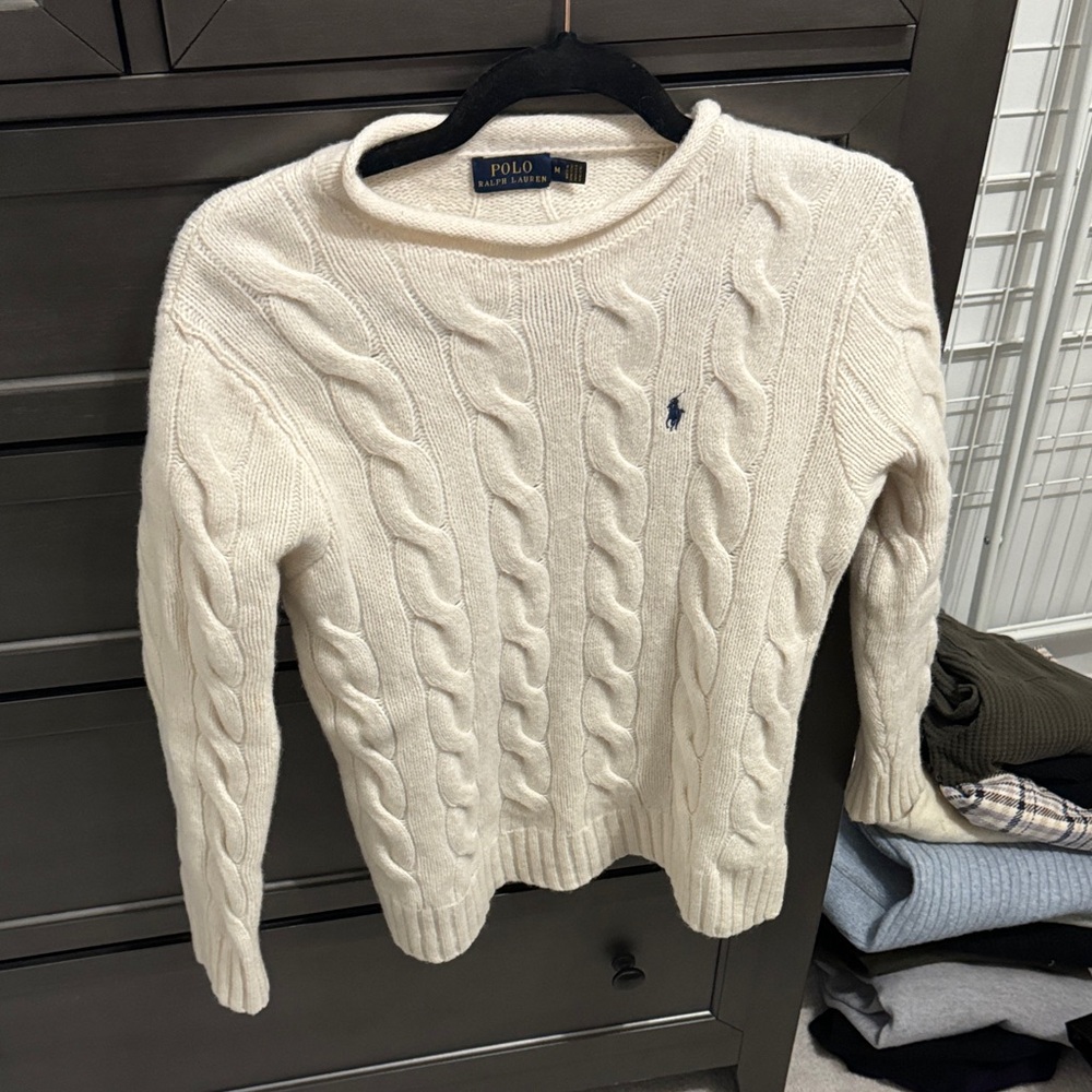 Polo by Ralph Lauren Women's Cream Cable Knit Sweater